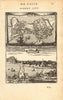 CEYLON (SRI LANKA). Map of Colombo & view of Galle. MALLET 1683 old