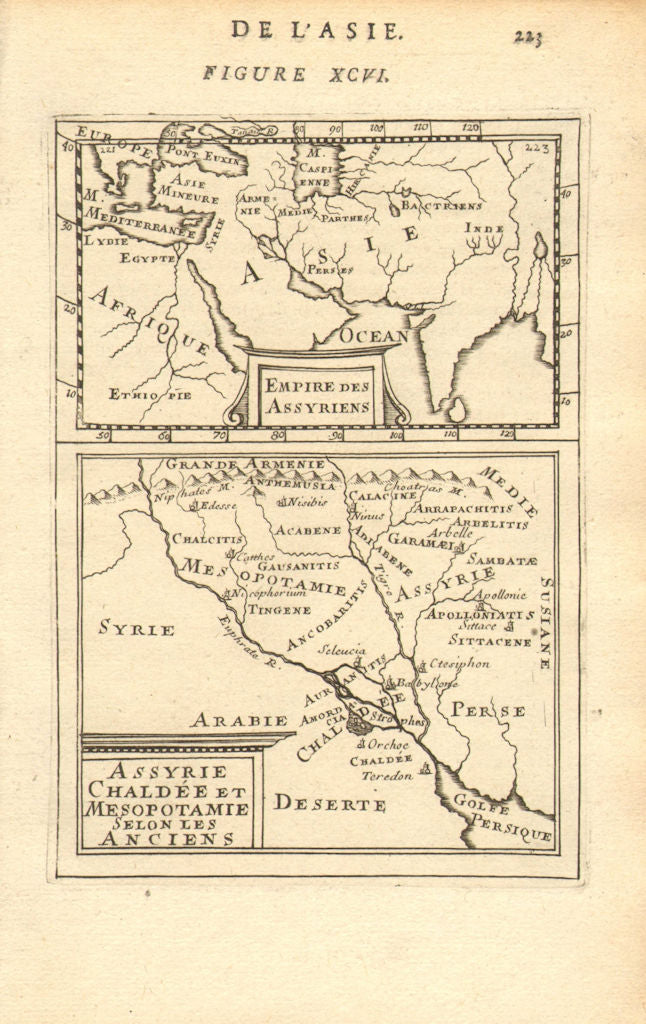 Ancient ASSYRIAN EMPIRE Chaldea Mesopotamia Euphrates Asia Iraq. MALLET 1683 map