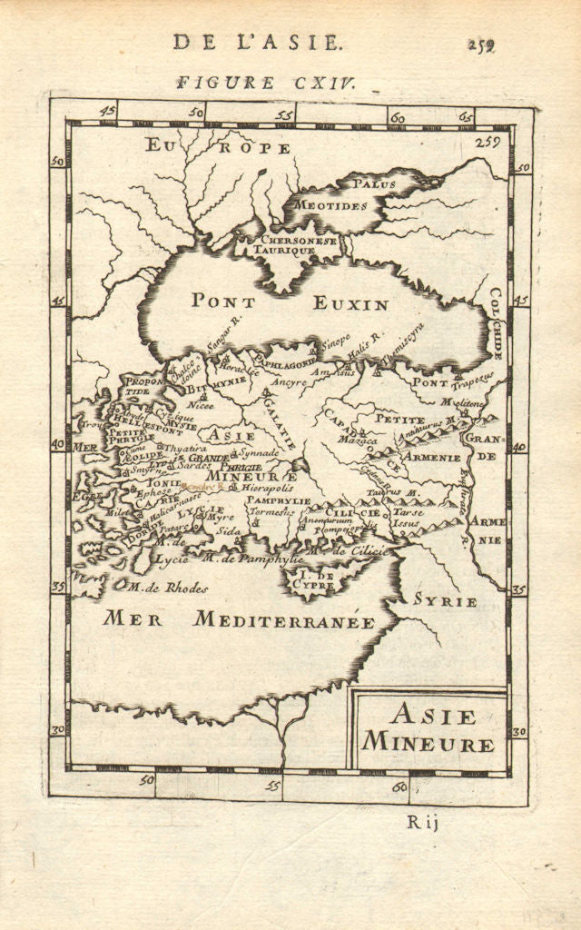ASIA MINOR. 'Asie Mineure'. Turkey. Ancient Anatolia. Black Sea. MALLET 1683 map