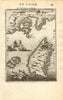 DODECANESE. Rhodes Limonia (Alimia) Symi Carchi (Chalki). MALLET 1683 old map
