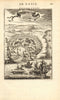 DODECANESE. The Citadel of Rhodes. Ships. Greece. Aegean. MALLET 1683 print