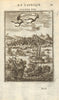 ALGERIA. View of the town & port of Algiers (Alger). Galleys. MALLET 1683