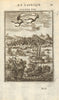 ALGERIA. View of the town & port of Algiers (Alger). Galleys. MALLET 1683