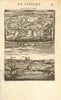 TUNISIA. View & map of 'Tunis et la Goulette'. Kasbah castle port. MALLET 1683