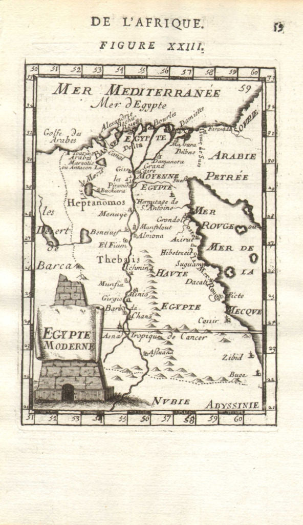 EGYPT. Nile valley showing towns & cities. 'Aegypte Moderne'. MALLET 1683 map