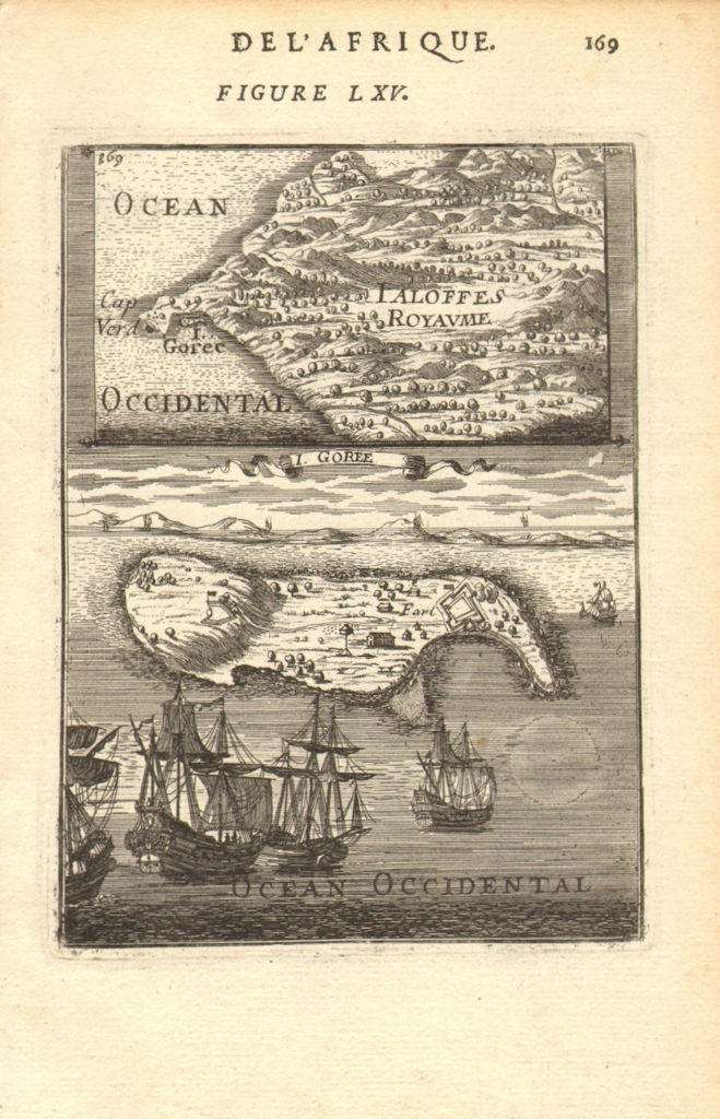 DAKAR. Île de Gorée & Fort; Cape Vert Verde. Senegal. Slavery. MALLET 1683 map