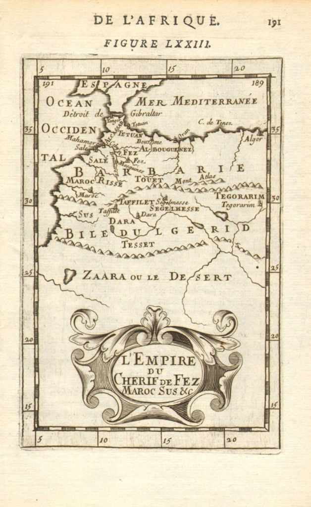 MOROCCO. 'Empire du Cherif de Fes Maroc' Marrakech Fez Tangiers. MALLET 1683 map
