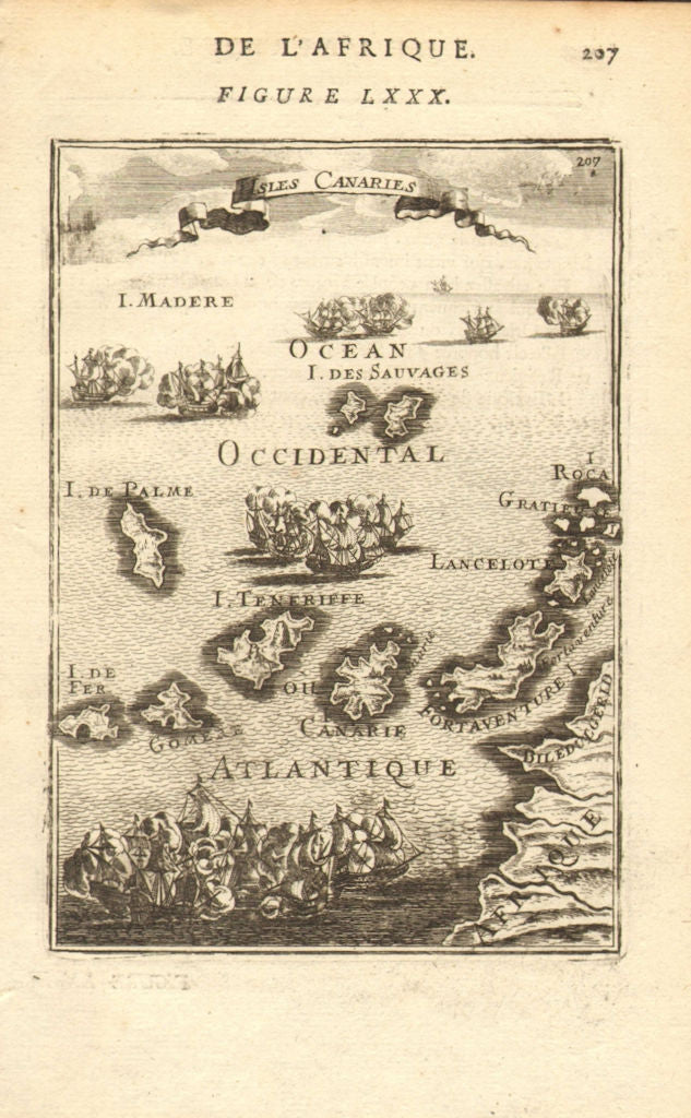 CANARY ISLANDS. Islas Canarias Tenerife Gran C Lanzarote. Spain. MALLET 1683 map