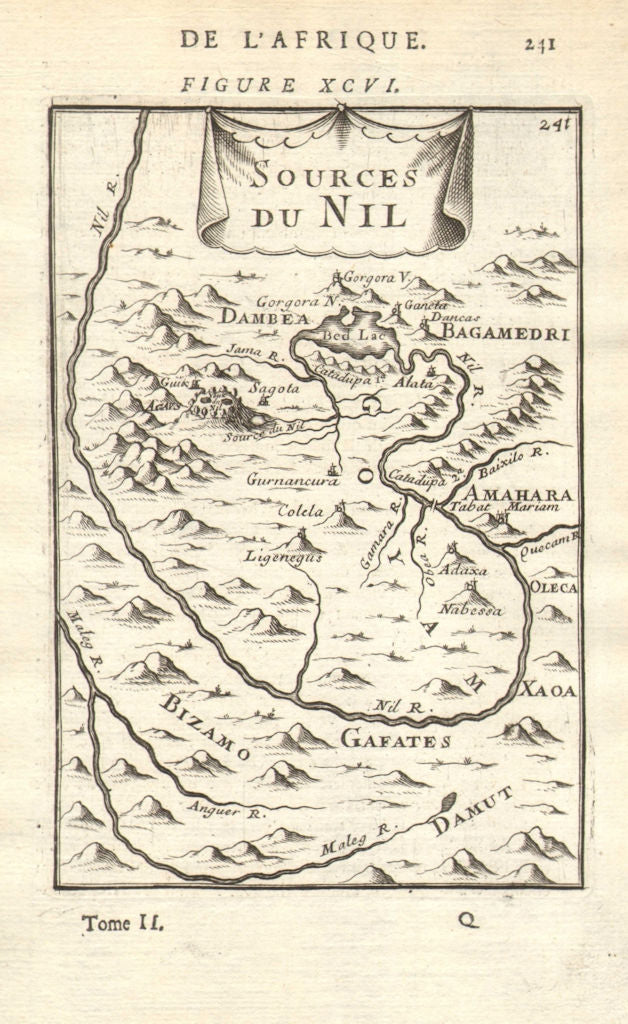 ABYSSINIA. Source of the Blue Nile, Ethiopia. Lake Tana. Nil. MALLET 1683 map
