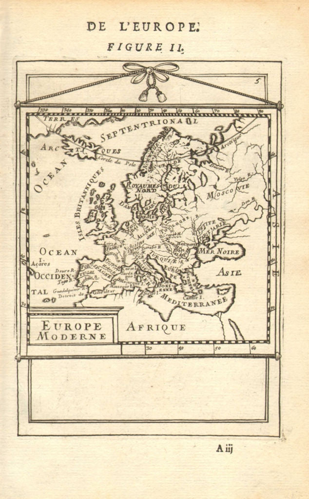 EUROPE. 'Europe Moderne'. Rivers countries. Very decorative. MALLET 1683 map
