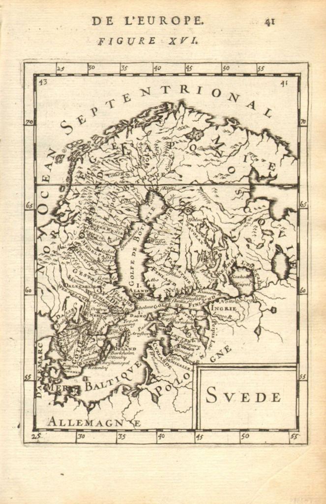 SWEDISH EMPIRE. Sweden Finland Livonia Ingria Baltic. 'Suede'. MALLET 1683 map
