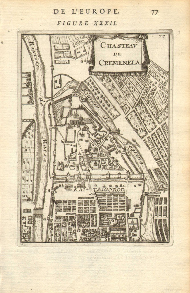 MOSCOW МОСКВА. Chasteau de Cremenela (Kremlin Кремль). Russia. MALLET 1683 map