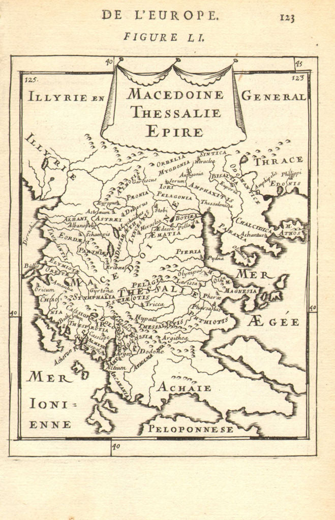 NORTHERN GREECE. Macedonia Thessaly & Epirus. Ionian islands. MALLET 1683 map