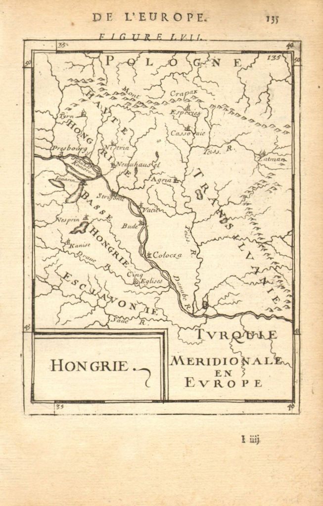 HUNGARY Slovakia Transylvania Croatia Slovenia Danube 'Hongrie'. MALLET 1683 map