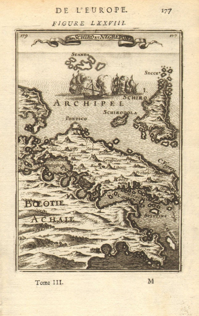 GREECE Schiro Skyros Negropont Euboea Thessaly Sporades Aegean. MALLET 1683 map