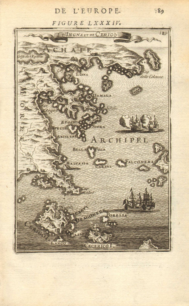 SARONIC ISLANDS & KYTHIRA. Aegina Spetses Hydra Poros. Greece. MALLET 1683 map