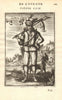 CORSICA. Corsican man hunting with gun dog & sword. 'Corse'. France. MALLET 1683