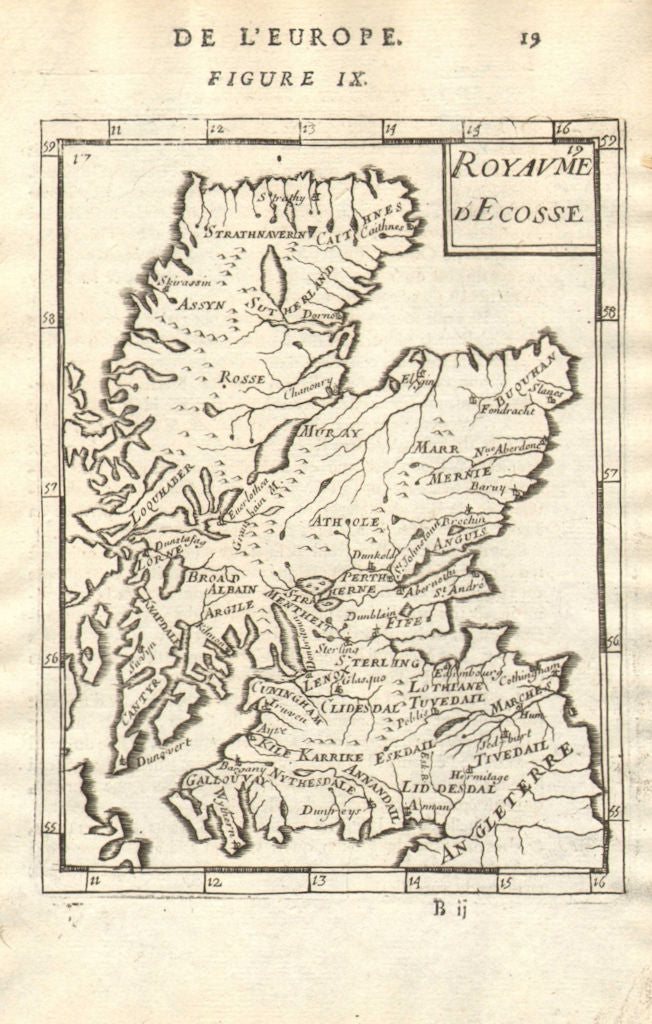 KINGDOM OF SCOTLAND pre 1707 Act of Union. 'Royaume d'Ecosse'. MALLET 1683 map