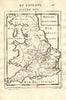 ENGLAND counties towns rivers. 'Royaume d'Angleterre'. MALLET 1683 old map