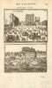 LONDON. 2 views of the Palace of Whitehall. 'Chateau de Withal'. MALLET 1683