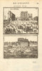 LONDON. 2 views of the Palace of Whitehall. 'Chateau de Withal'. MALLET 1683