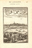VIENNA WIEN. Decorative view of the city. Figures. Boats. 'Vienne'. MALLET 1683