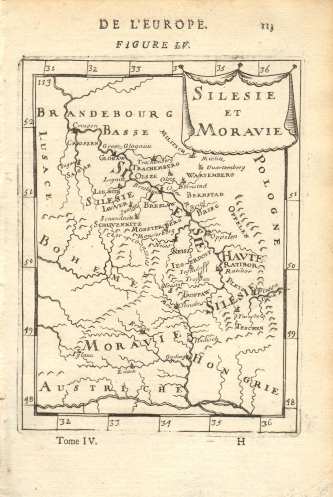 POLAND/CZECH. Silesia Moravia. Schlesien. 'Silesie et Maravie'. MALLET 1683 map