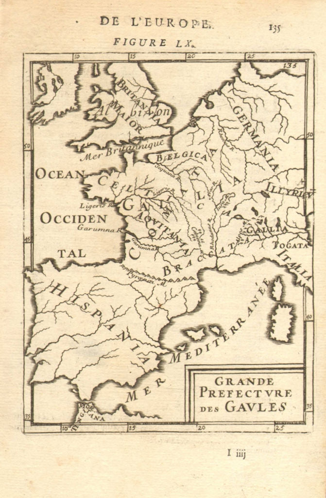 PRAETORIAN PREFECTURE OF GAUL. 'Grande Prefecture des Gaules'. MALLET 1683 map
