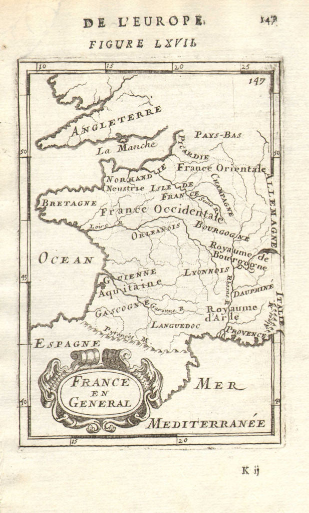 FRANCE. Regions Provinces Gouvernements'France en General'. MALLET 1683 map