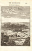 PARIS. Decorative view of the city of Paris. MALLET 1683 old antique print