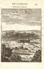 PARIS. Decorative view of the city of Paris. MALLET 1683 old antique print