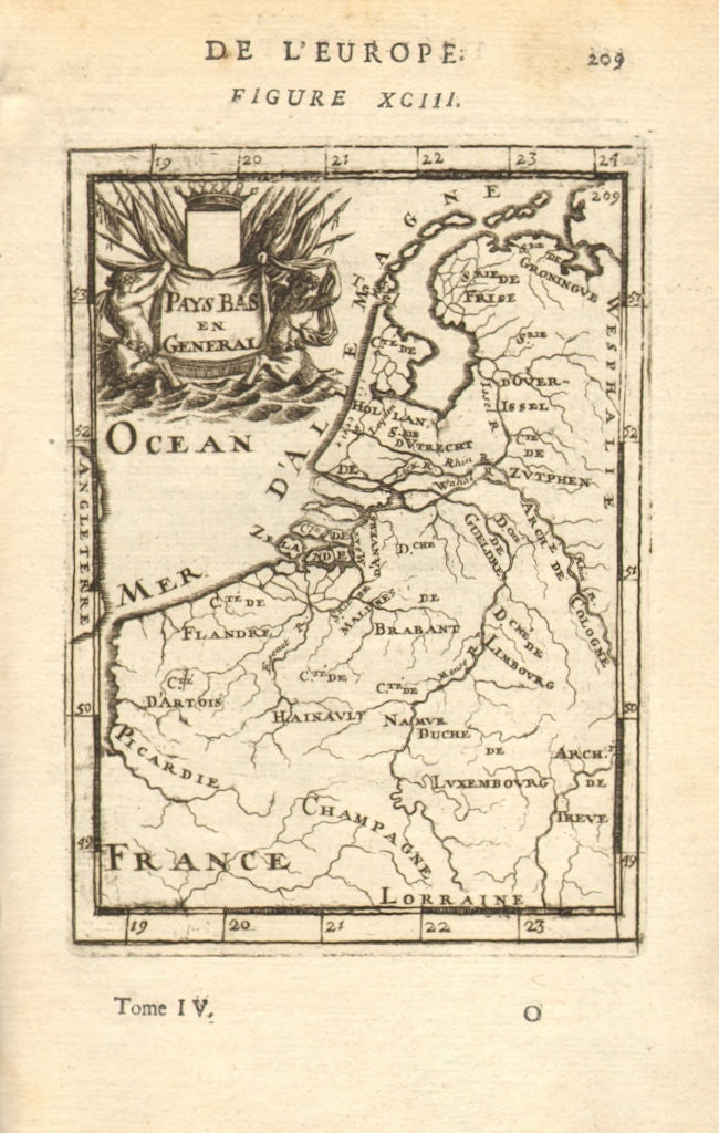 BENELUX Belgium Netherlands Flanders. 'Pays Bas en General'. MALLET 1683 map