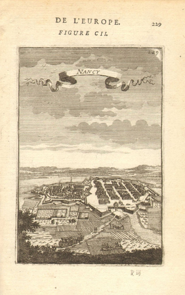 NANCY. View of the town & fortifications. Meurthe-et-Moselle. MALLET 1683 map