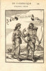 FLORIDA. Native American man & woman. Bow & arrows. MALLET 1683 old print