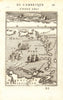 WEST INDIES Caribbean Windward Leeward Islands Barbados Pirates? MALLET 1683 map