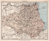 COUNTY DURHAM. County map. Railways. Sunderland Newcastle-upon-Tyne 1898
