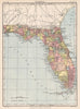 FLORIDA. State map. Shows Miami (incorporated 1896, 2 yrs before map) 1898