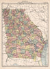 GEORGIA. State map. Counties/railroads. Atlanta. Britannica 9th edition 1898