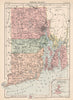 RHODE ISLAND. State map showing counties & railroads. Providence. 1898 old