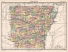 ARKANSAS. State map. Counties/Railroads.Little Rock. Britannica 9th ed. 1898