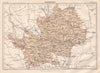 HERTFORDSHIRE. County map. Railways roads. Britannica 9th edition 1898 old