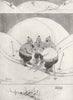 HEATH ROBINSON. The only way out of an Awkward Predicament. Skiing 1935 print