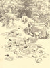 HEATH ROBINSON. Just a Picnic at Whipsnade. Lion eats visitors 1935 old print
