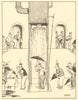 HEATH ROBINSON. Testing waterproof quality of umbrellas in a brolley works 1935