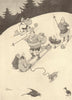 HEATH ROBINSON. Off to the ski picnic. Family skiing. Children & baby 1935