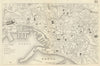 GENOA GENOVA GÊNES. Antique town plan. City map. Italy. BRADSHAW 1890 old