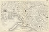 GENOA GENOVA GÊNES. Antique town plan. City map. Italy. BRADSHAW 1890 old