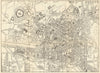 GHENT GENT GAND. Antique town plan. City map. Belgium. BRADSHAW 1890 old