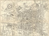 GHENT GENT GAND. Antique town plan. City map. Belgium. BRADSHAW 1890 old