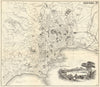 NAPLES NAPOLI. Antique town plan. City map. Italy. BRADSHAW 1890 old